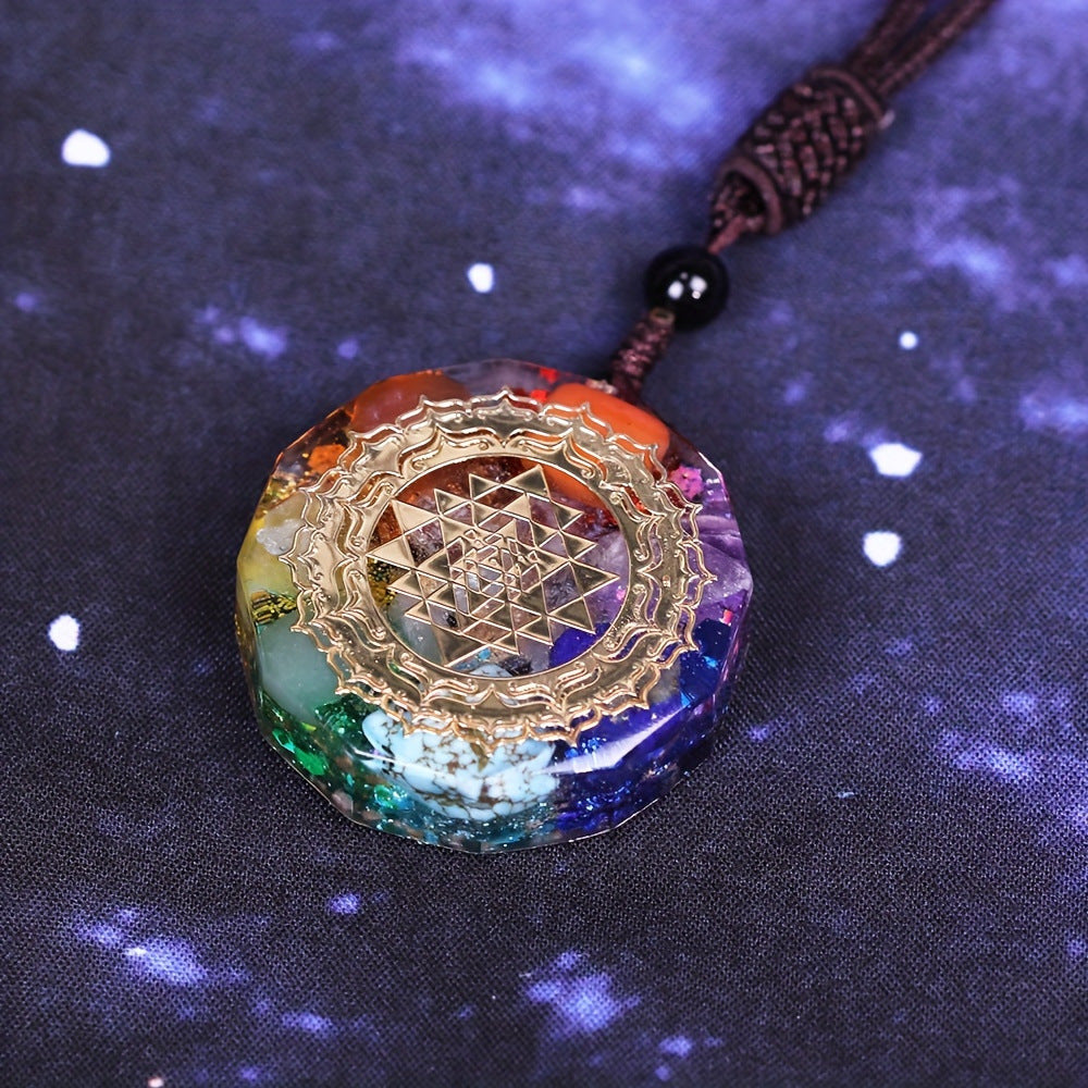 Chakra orgonite necklace
