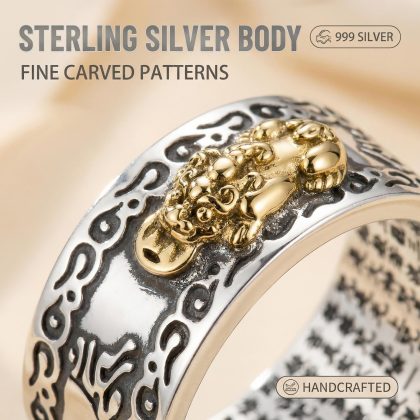 Feng Shui Pixiu Mantra Ring - Wealth & Protection